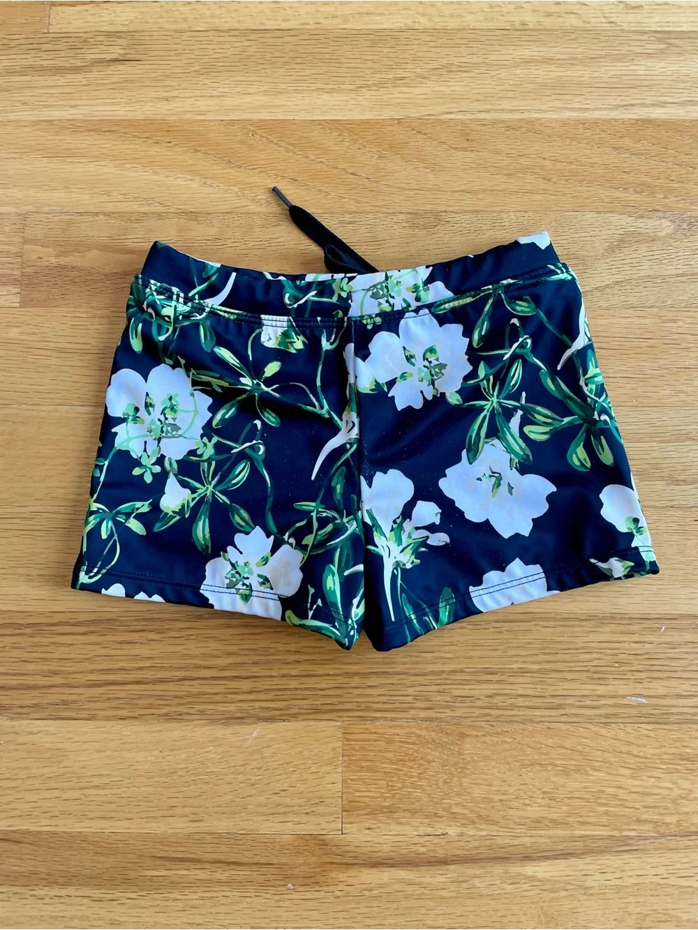 Kortni Jeane Black Swim Bottoms with White Floral Print